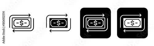 Rollover Icon Line and Black Fill Style Collection