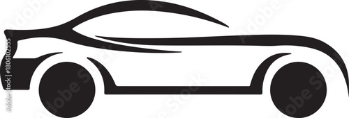 Abstract Sports Car Logo Automotive Racing Vehicle Rental and Transportation Icon