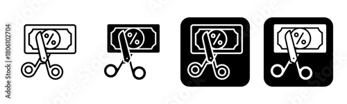 Tax Free Icon Line and Black Fill Style Collection