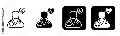 Specialist Icon Line and Black Fill Style Collection