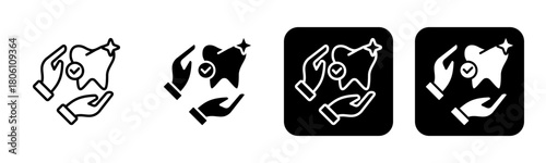 Dental Care Icon Line and Black Fill Style Collection