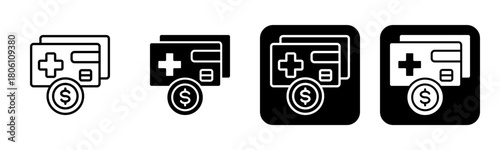 Payment Icon Line and Black Fill Style Collection