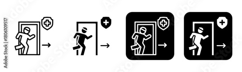 Outpatient Icon Line and Black Fill Style Collection