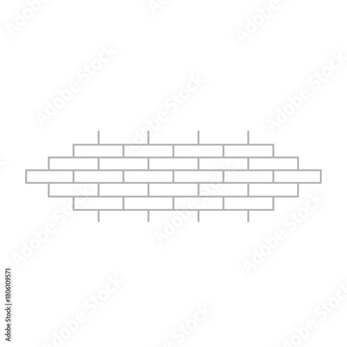 A minimalist vector graphic depicts a classic brick wall pattern with a clean and simple design