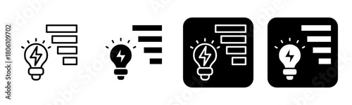 Energy Efficiency Icon Line and Black Fill Style Collection