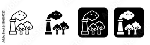 Carbon Capture Icon Line and Black Fill Style Collection