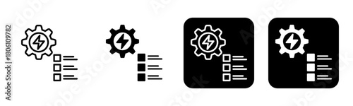 Electrification Icon Line and Black Fill Style Collection