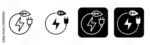 Renewable Icon Line and Black Fill Style Collection