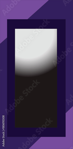 Vector illustration of a blank black picture frame on a dark interior wall, perfect for an art template or business design banner