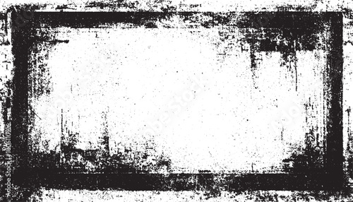 Grunge texture white and black. Vector texture dust Old Black Empty Aged Damaged Paper Cardboard Photo Card. Rough Grunge Shabby Scratched Torn Ripped Texture 