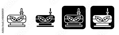 Biofuel Icon Line and Black Fill Style Collection