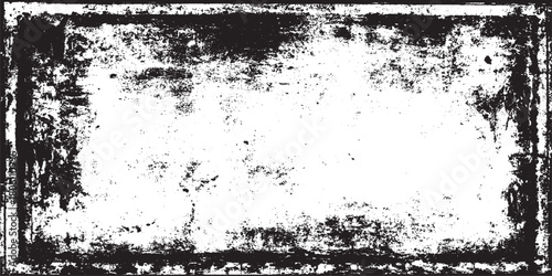 Grunge texture white and black. Vector texture dust Old Black Empty Aged Damaged Paper Cardboard Photo Card. Rough Grunge Shabby Scratched Torn Ripped Texture 