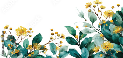 Spring time seamless border spring flowers background, pink blossoms branches isolated

  