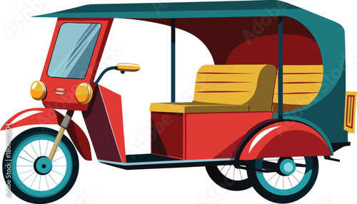 Toto Electric Rickshaw Illustration – E-Rickshaw Vector Design
