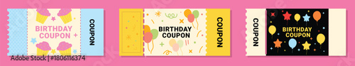 Modern Exclusive Birthday Coupon Templates: Fun Designs for Special Day Offers, Sales, Discounts, and Celebrations