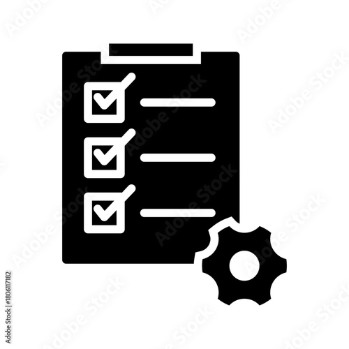 Task automation AI flat icon workflow optimization
