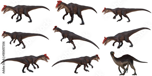 Fototapeta Naklejka Na Ścianę i Meble -  Set of dinosaur models in various poses