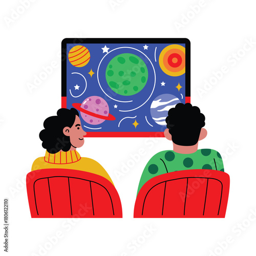 View Galaxy Flat Vector Illustration EPS 10 File