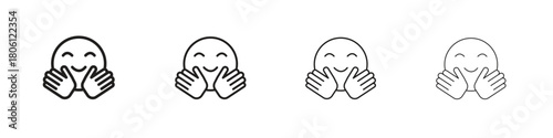 Hugging emoji icon. Simple graphic element set
