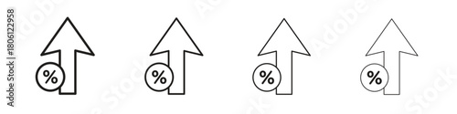Increase rate icon. Simple graphic element set