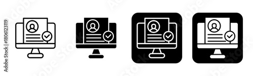 Verified Account Icon Line and Black Fill Style Collection