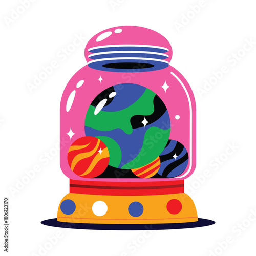 Space Lab Flat Vector Illustration EPS 10 File