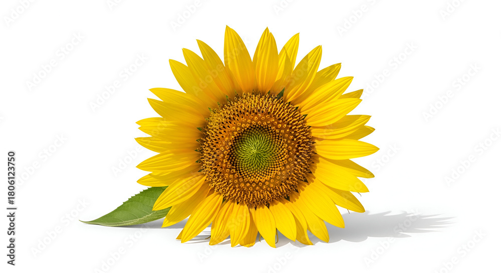 Fototapeta premium Bright yellow sunflower captured in detailed close-up botanical photography