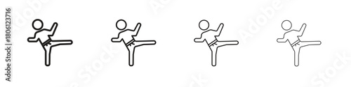 Karate fighter icon. Simple graphic element set