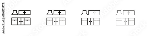 Kitchen cabinet icon. Simple graphic element set