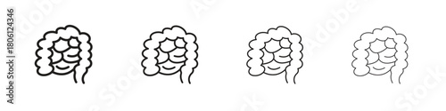 Large intestine icon. Simple graphic element set