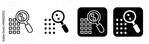 Sampling Icon Line and Black Fill Style Collection