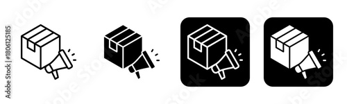 Brand Awareness Icon Line and Black Fill Style Collection