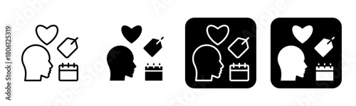 Consumer Behavior Icon Line and Black Fill Style Collection