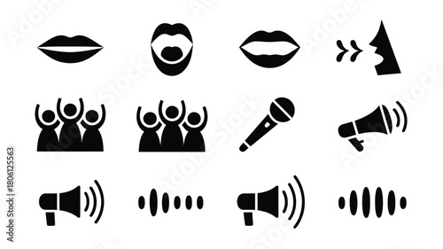 Empower your message with these vibrant communication icons, perfect for social media, marketing, and impactful presentations that resonate with your audience
