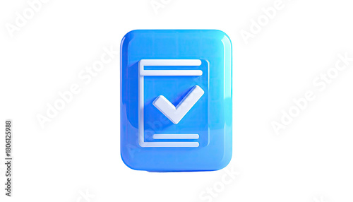 Free Download Blue document icon with a white checkmark inside - GFXLoad