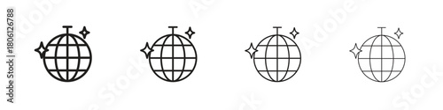 Mirror ball icon. Simple graphic element set