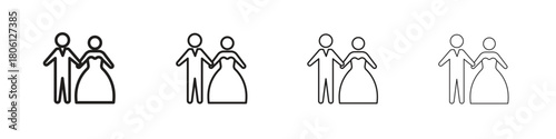 Newlyweds icon. Simple graphic element set