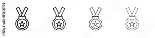Number one medal icon. Simple graphic element set
