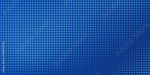 Blue pixel background. Abstract digital pattern with square elements grid. Futuristic dotted mesh with gradient effect. Geometric minimal digital design. Modern vector illustration.