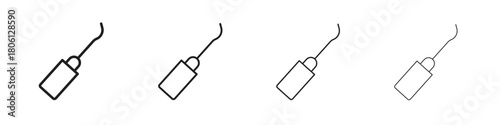 Periodontal scaler icon. Simple graphic element set