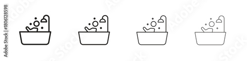 Person Bathing icon. Simple graphic element set