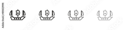 Pirate ship icon. Simple graphic element set
