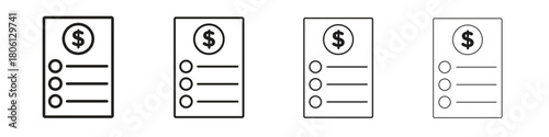 Price list icon. Simple graphic element set