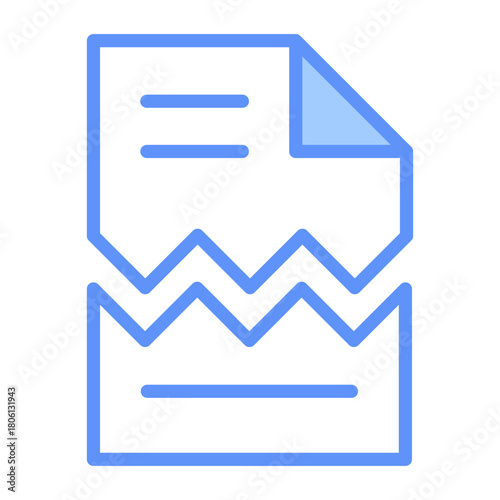 Corrupted File Outline Blue Color Icon