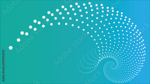 Abstract Spiral Dots Against Gradient Background