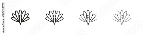 Thanksgiving peacock icon. Simple graphic element set