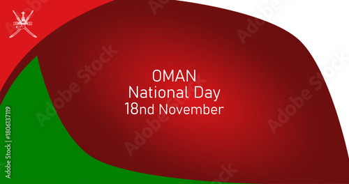 Oman National Day 18 November Holiday concept Template for background banner card poster with text inscription and Nation Flag Colors