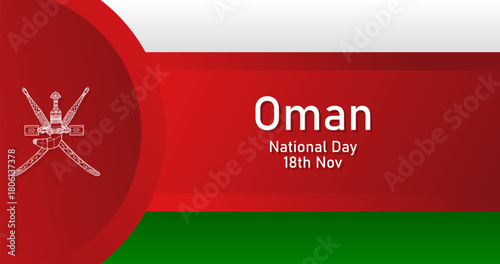 Oman National Day with 3D Flag for greeting card poster and banner