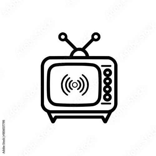Television tv retro vintage antique screen antenna technology display entertainment media broadcast device 100