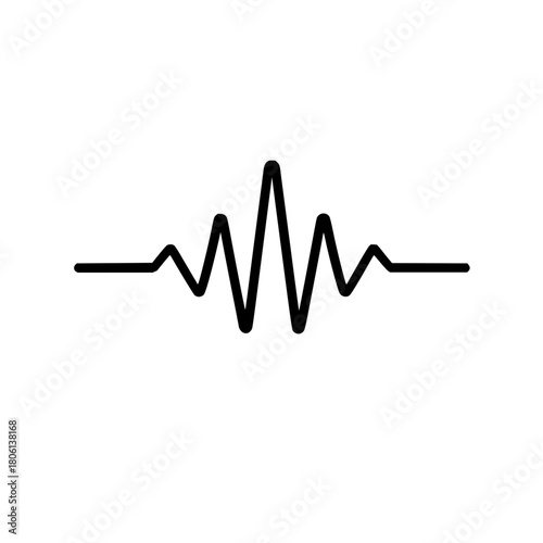 Sound wave waveform audio signal frequency music pulse graphic design vector illustration line art design